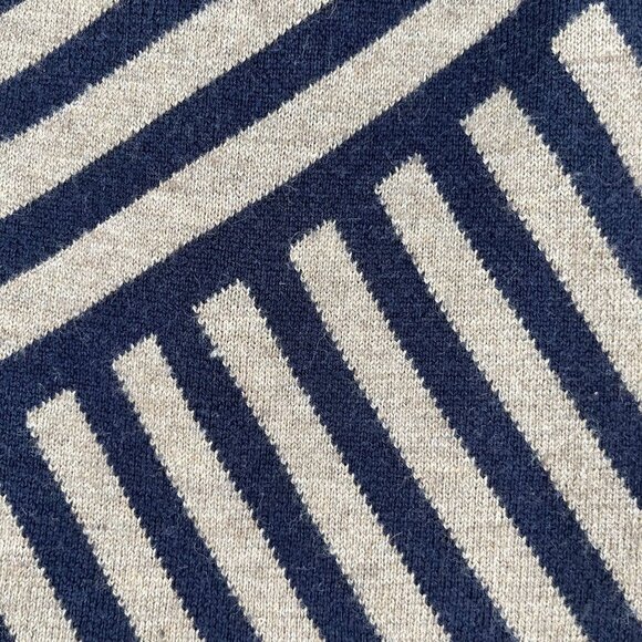 Cynthia Rowley Merino Wool Mini Skirt Women's XS Navy Tan Preppy Light Academia - Picture 2 of 4